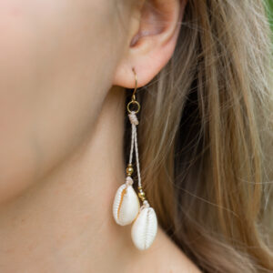 Dangling Cowrie Shell Earrings